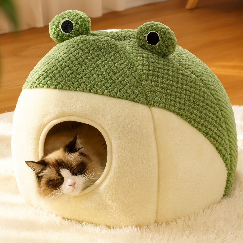 Maison pour Chat Grenouille Douillette Maison Minet