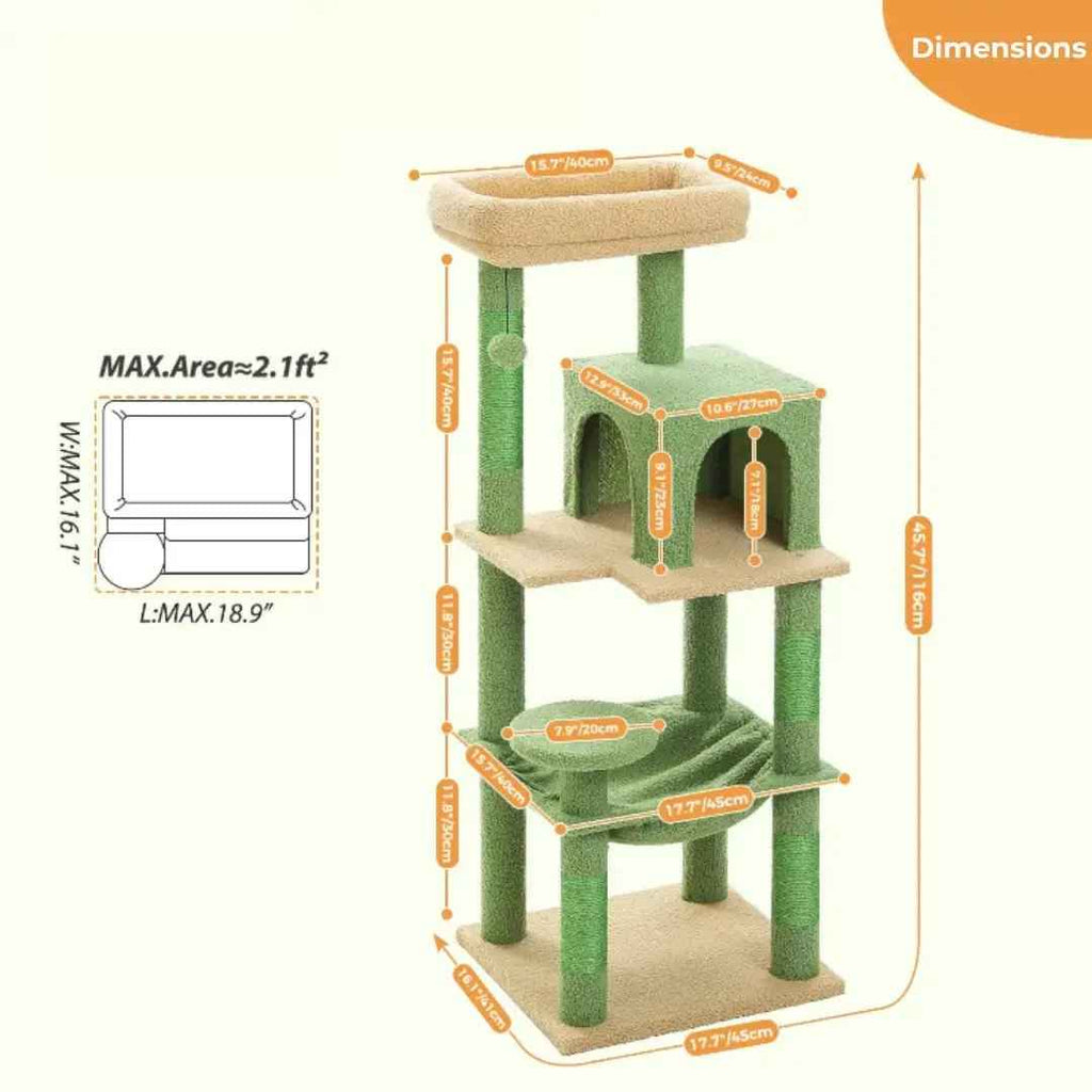 Arbre à Chat couvert de peluche XL