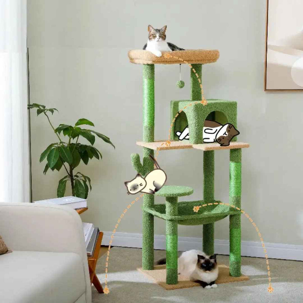 Arbre à Chat couvert de peluche XL