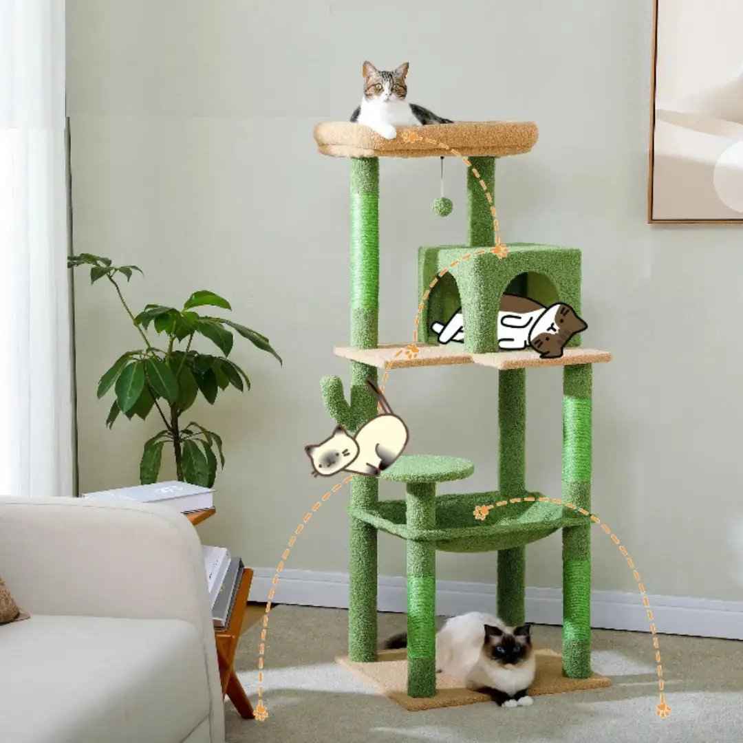 Arbre à Chat couvert de peluche XL