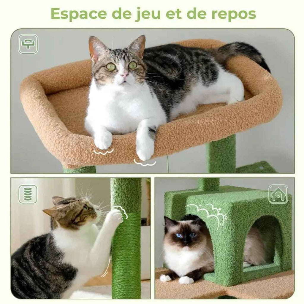 Arbre à Chat couvert de peluche XL