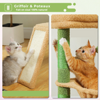 Arbre à Chat 92 cm – Tour Multifonction avec Hamac, Niche, Griffoir et Rampe d’Escalade
