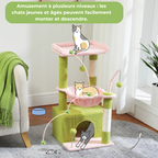 Arbre à Chat en Forme de Cactus – Tour Multifonction avec Hamac, Niche et Plateforme d’Observation