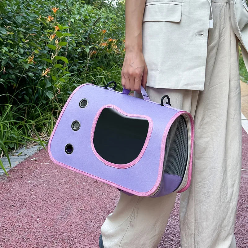 Sac de Transport Pliable pour Chat – Cage Souple Respirante avec Fenêtre et Aération