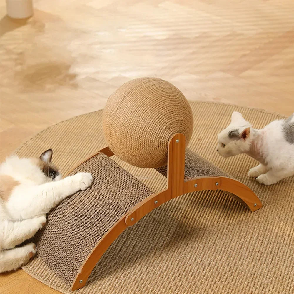 Griffoir en Bois avec Balle Sisal et Rampe