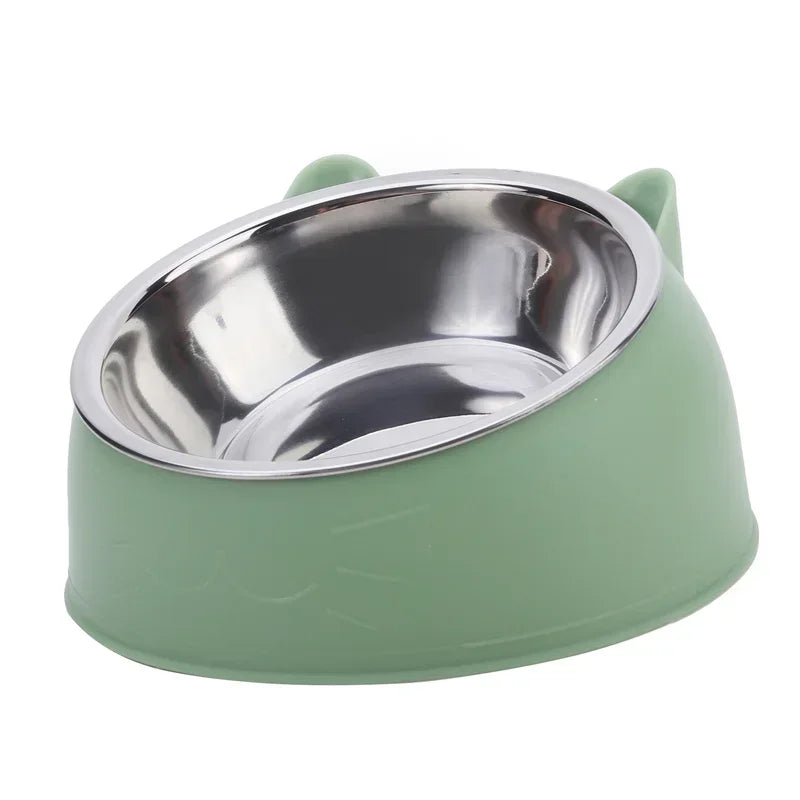 Gamelle Inclinée pour Chat – Bol en Acier Inoxydable avec Support Antidérapant