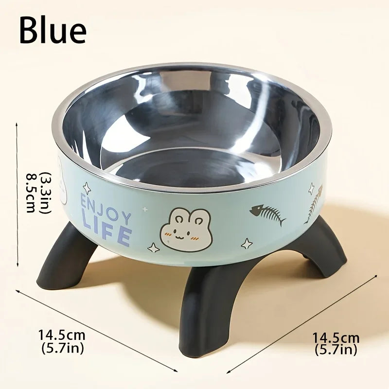 Gamelle Antidérapante pour Chat – Bol en Acier Inoxydable avec Support Élevé