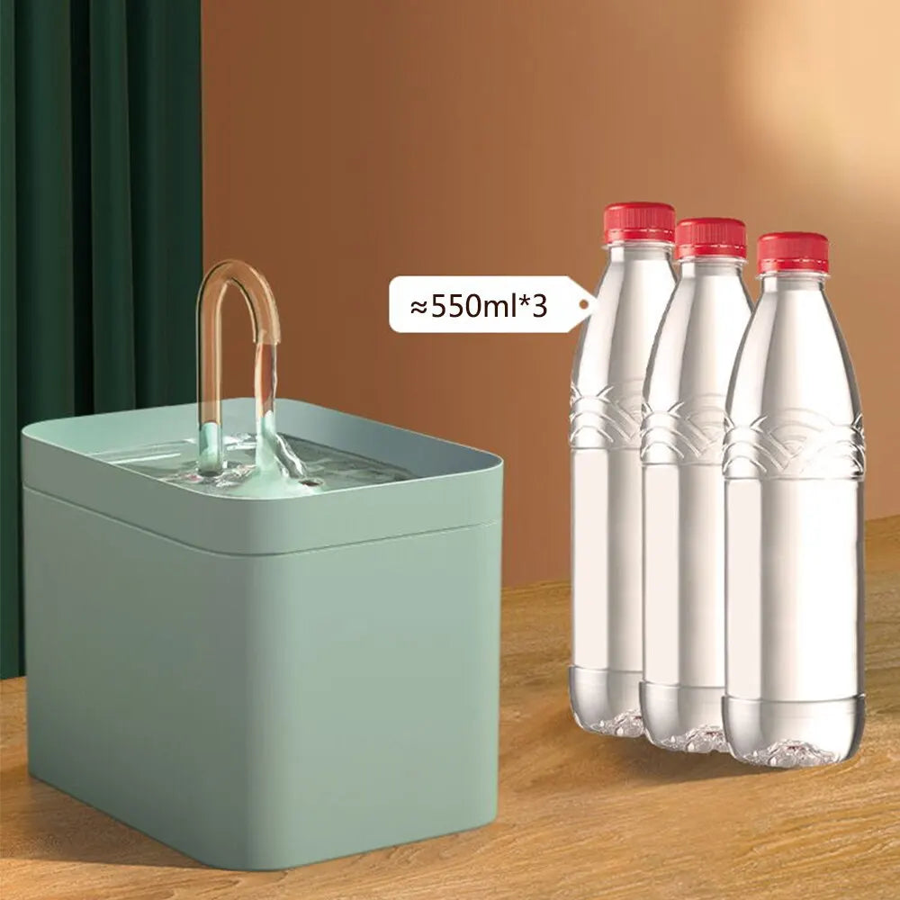 Fontaine à Eau pour Chat avec Bec Transparent – Distributeur Automatique d’Eau Filtrée et Silencieuse