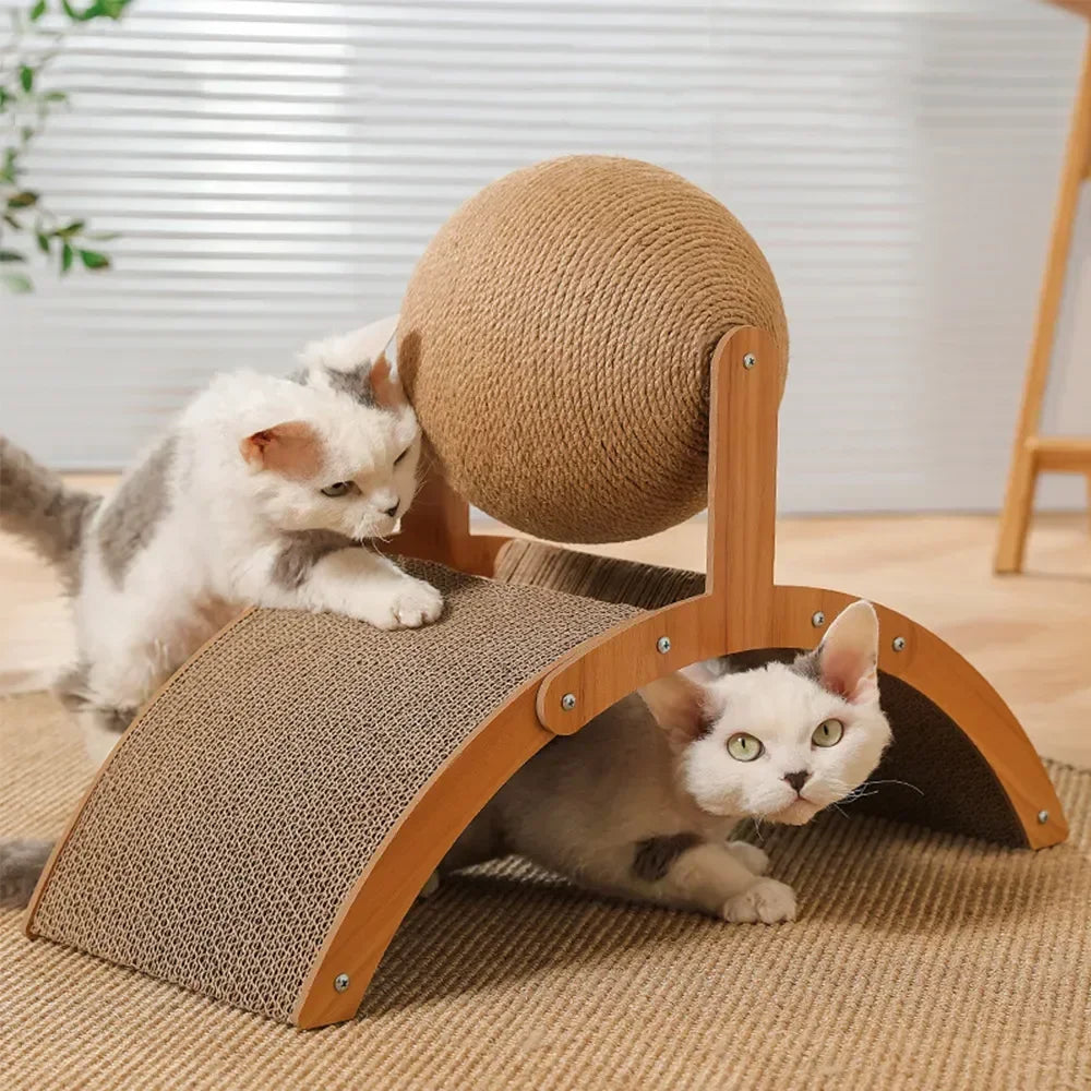 Griffoir en Bois avec Balle Sisal et Rampe