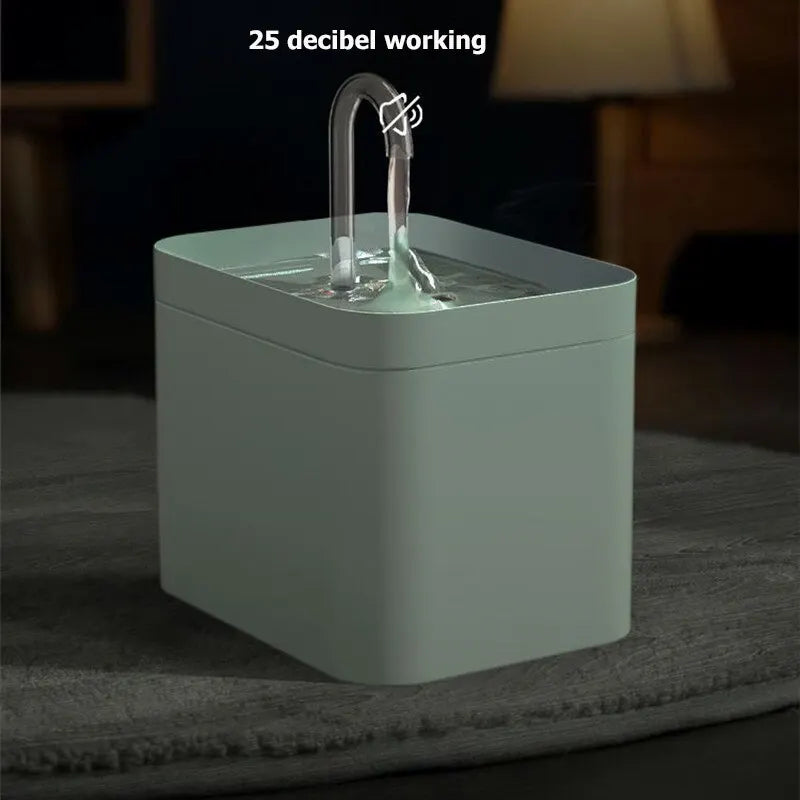 Fontaine à Eau pour Chat avec Bec Transparent – Distributeur Automatique d’Eau Filtrée et Silencieuse