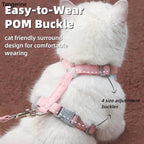 Harnais Réglable pour Chat avec Laisse – Gilet Confortable et Sécurisé pour Promenade