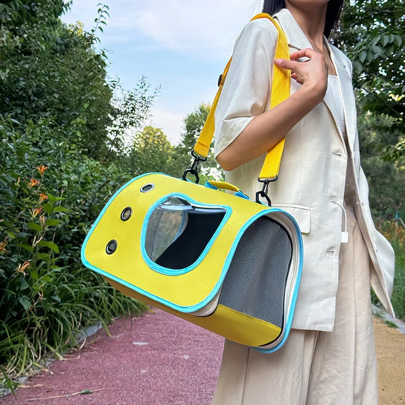 Sac de Transport Pliable pour Chat – Cage Souple Respirante avec Fenêtre et Aération