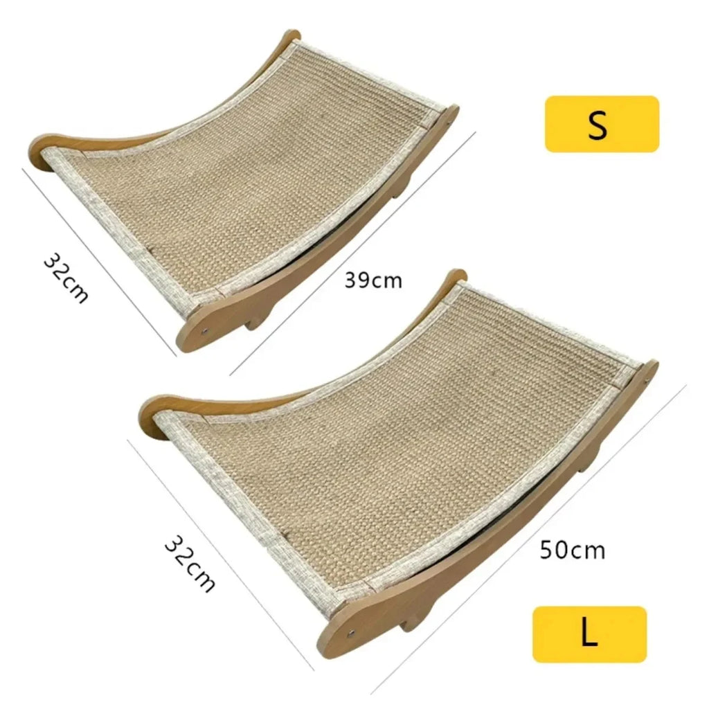 Griffoir en Bois Incurvé avec Tapis Sisal