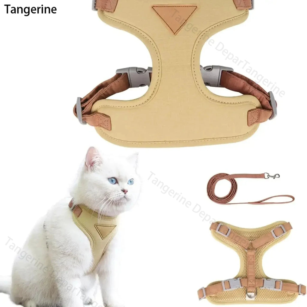 Harnais Réglable pour Chat avec Laisse – Gilet Confortable et Sécurisé pour Promenade