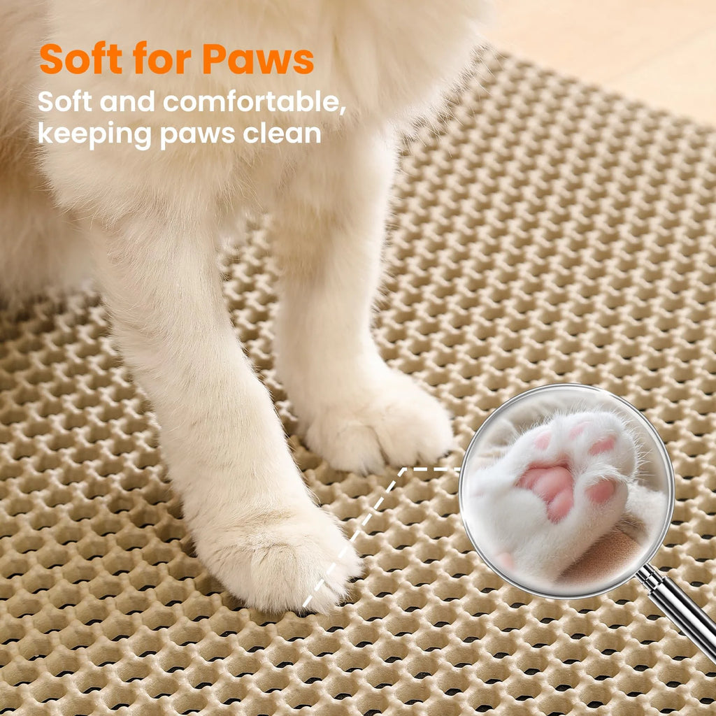 Tapis de Litière pour Chat – Capture Efficace de Tous Types de Litière | Antidérapant & Facile à Nettoyer