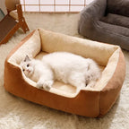 Panier Confortable pour Chat – Lit Douillet en Peluche avec Bords Relevés