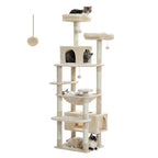 Arbre à Chat XXL – Tour Multifonction avec Niche, Hamac, Griffoirs et Plateformes | Stable et Confortable