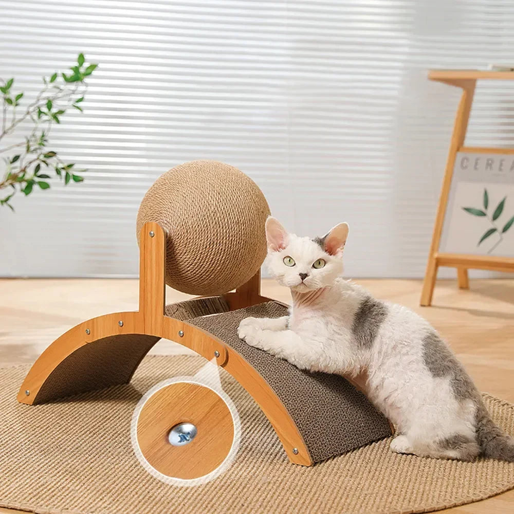 Griffoir en Bois avec Balle Sisal et Rampe