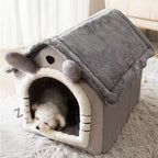 Maison en Peluche pour Chat – Niche Douillette et Fermée en Forme de Maisonnette