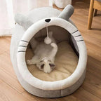 Maison Douillette pour Chat – Panier Fermé en Peluche Design Confortable