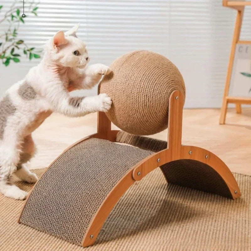 Griffoir en Bois avec Balle Sisal et Rampe