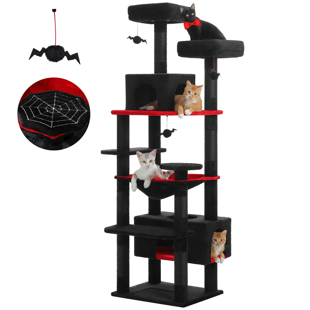 Arbre à Chat XXL – Tour Multifonction avec Niche, Hamac, Griffoirs et Plateformes | Stable et Confortable
