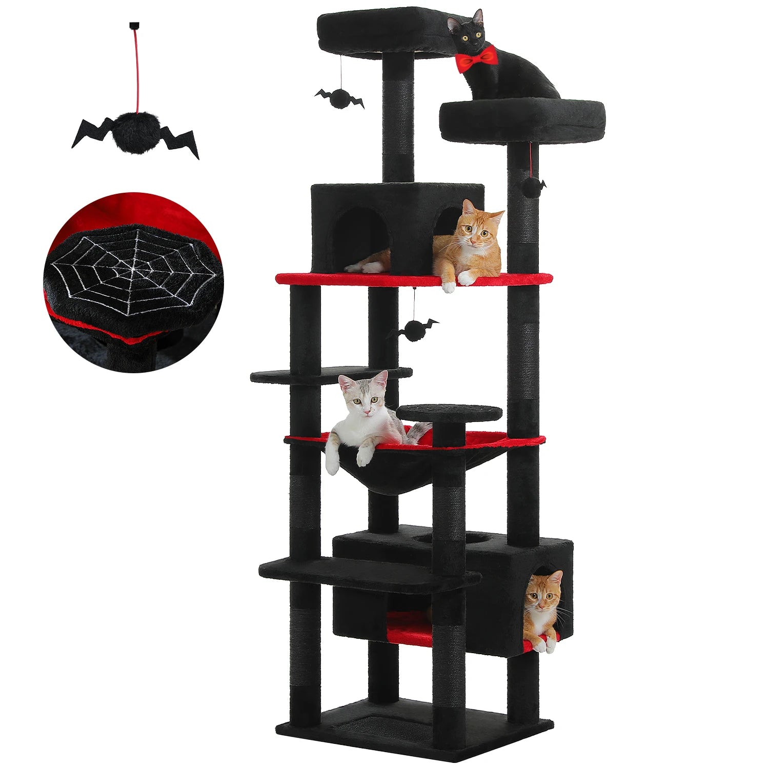 Arbre à Chat XXL – Tour Multifonction avec Niche, Hamac, Griffoirs et Plateformes | Stable et Confortable