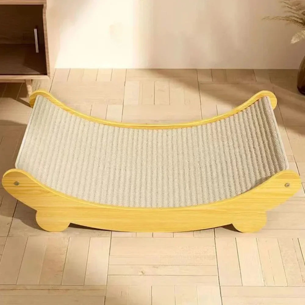 Griffoir en Bois Incurvé avec Tapis Sisal